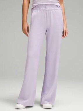 Lululemon Ribbed Softstreme MR Pant Lilac Ether | Wide Leg Lounge
